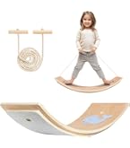 Tavola D'Equilibrio In Legno Per Bambini Woody Star | Balance Board Montessori Con Corda, Feltro E Antiscivolo | Giocattolo Educativo Dai 3 Anni