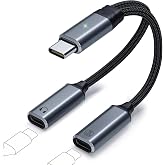 IVIVTOR USB-C Cargador Auriculares Divisor - Adaptador en Y 2 en 1 con Carga R&aacute;pida de 100W y Audio para Tel&eacute;fonos y Disposit