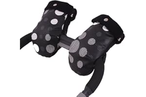 Tititnins® - Manoplas Carro Bebe Silla Paseo Impermeables DINDON NE V.Polar Negro (**Polar Interior 260gr)