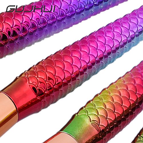 Makeup Pinsel Set 8 Stück Meerjungfrau Blush Eyeliner Lip mit Mermaid Round Pinsel Contouring Kit Foundation Kosmetiktasche - 3