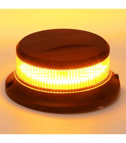 Gyrophare LED 12V 24V Orange Clignotant - Feu D'Urgence Étanche IP67 Pour Véhicules, Chariots Élévateurs, Tracteurs Et UTV