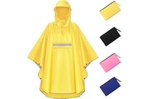 NEWIROVE Chubasquero Niño Capa Chuva Criança Ligero Poncho Impermeable Niño Plegable Poncho Lluvia Unisex Chubasquero Niña Poncho Con Rayas Reflectantes Para Infantil 120-140 cm