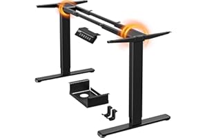 ‎ERGEAR ErGear Höhenverstellbarer Schreibtisch Gestell mit 2 Starken Motoren, Höhenverstellbar Schreibtisch Elektrische Belastbar bis 120 KG, Tischgestell mit 4 Memory-Steuerung (Schwarz)
