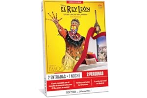 Tick&Box - Caja Regalo - El Rey Leon, el Musical - 2 Entrada y 1 Noche para 2 Personas - Disfruta del espectáculo más emocionante del Mundo - Regalos Originales para Mujer y Hombre