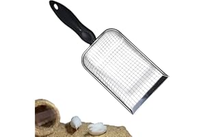 Dubbulon Metal Cat Scoop - Cat Scooper Metal with Non-Slip Handle | Stainless Steel Sifter, Metal Scooper, Shovel, Poop Sifting, Kitten Pooper Scoop for Box