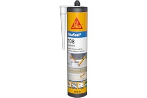 SIKA - Mastic Cuisine & Salle de Bain Anti-Moisissures - SikaSeal 108 Sanitaire Blanc - Joints silicone sanitaire longue durabilité sur multi-supports -Idéal pour travaux de plomberie - 300ml