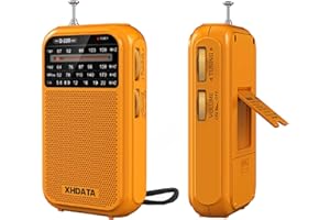 XHDATA D220 Radio Portátil Pequeña FM Am SW, Radio a Pilas, Transistoresradio Pequeños con Excelente Recepción, Ideal para Emergencias, Regalos y Familia (Naranja)