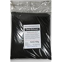 Pigment Oxidschwarz 100g, für Betonmasse, Estrich, Putz, Gips, Harz, Fugenmörtel.