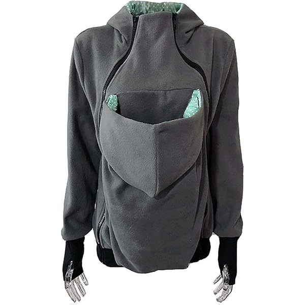 Giacca A Marsupio In Pile Per Bambini AHOI | Morbida E Calda | Con Cappuccio | Per Portare I Piccoli - Foto 6