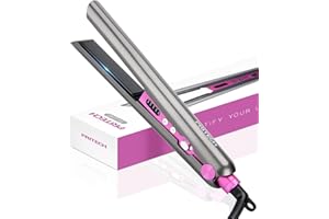 ‎PRITECH PRITECH Glätteisen Locken und Glätten 2 in 1 mit Einstellbarer Temperatur von 150 °C -230 °C, Haarglätter Doppelspannung und Abschaltautomatik, Lockenwickler Wellen Locken Curly mit LCD-Display (Rosa)