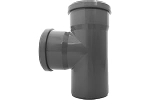 KACZMAREK HT Abzweig T-Stück Verbinder DN 50/50/90 87.5° Grau PP Kunststoff | mit Dichtung | Gummidichtung | Abwasser Installation | Kanalrohrsystem | Abwasserrohr | Kanalrohr | komplettes HT-System