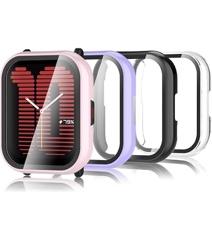 Custodia Protettiva Per Amazfit Active 42mm – Cover Ultra Sottile PC + Vetro Temperato, Trasparente