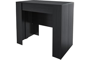 Bricozone Consolle Allungabile Estensibile Fino A 3 Metri Tavolo 14 Posti Salvaspazio Design Moderno Ed Elegante per Casa E Ufficio Soggiorno Ingresso 78 x 51 x 90 cm (Nero)