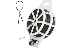 Tenn Well Fil de Serrage pour Jardin, 100 M, Fil Torsadé pour Plantes Grimpantes, Vignes, Arbustes et Fleurs (Noir)