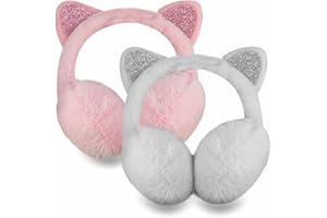 ATKIN BROTHERS Ear Muffs Girls Ear Muffs Women Cat Ear Muff Ear Muffs for Kids Fluffy Ear Warmer Childrens Plush Thermal Furry Ear Covers Windproof Soft Headband Gift for Winter Outdoor Christmas Assorted (1 Count)