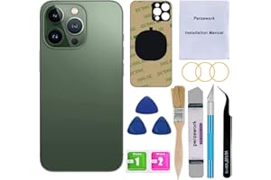 Perzework Ersatz-Rückglas für iPhone 13 Pro 6,1 Zoll alle Träger mit professionellen Reparaturwerkzeug-Sets (alpingrün)