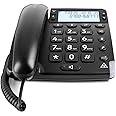 Doro Magna 4000 Landline Phone - Corded House Phone - Ideal for Seniors - Audio Boost Button and Display - 2 One-Touch Memories - Speakerphone - Black Phone - Visual Ring Indicator - No Answerphone