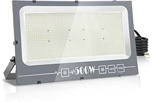 Royana 500W Projecteur Exterieur LED, 50000LM Spot LED Extérieur, 6000K Blanc Froid IP66 Imperméable Spot LED, Sécurité Floodlight pour Jardin Cour Terrasse Square Usine