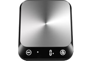 Vitafit 10kg Balance de cuisine numérique, Professionnelle de Pesage Depuis 2001, 6 Unités et Fonction Tare Acier Inoxydable Smart Digital Balance de Alimentaire Multifonctionnel,Noir