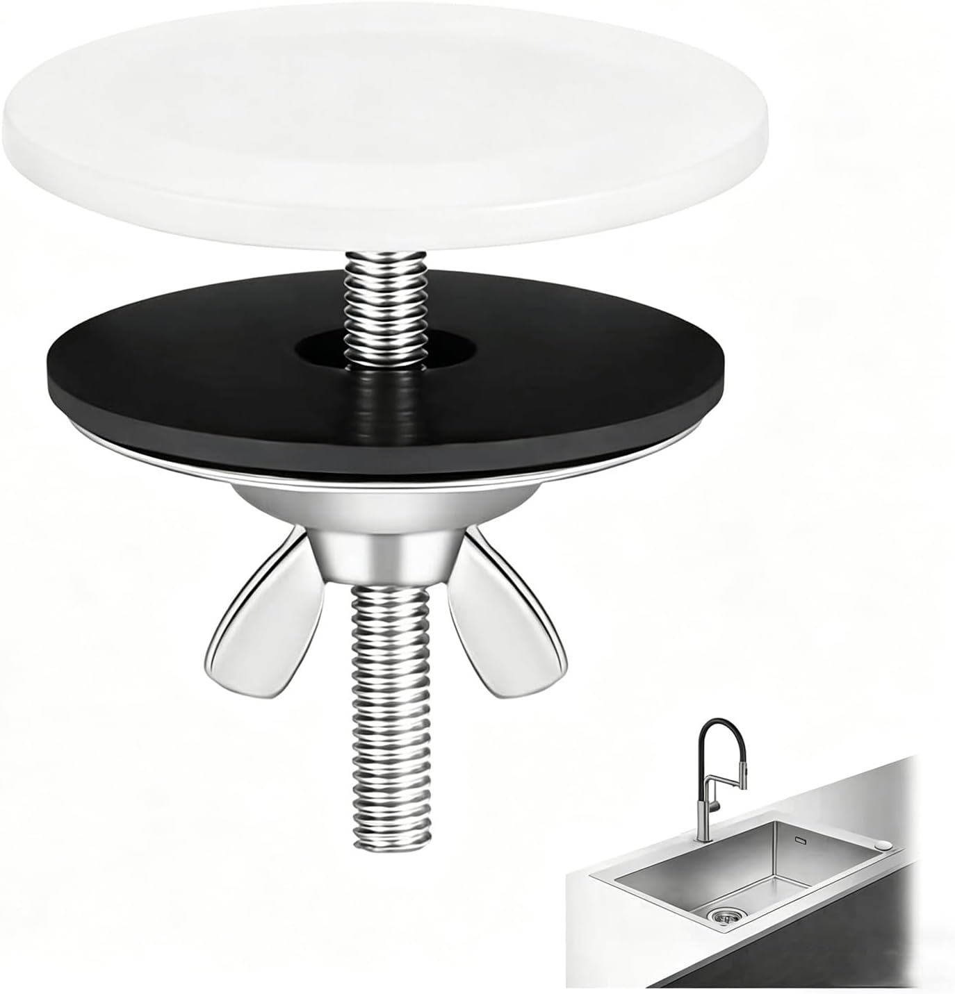 Tapón de Fregadero,Tapón Fregadero Acero Inoxidable Cubierta de Orificio para Grifo con Junta Embellecedor Lavabo Ciego para Fregadero Cocina Tapa Agujero para Bañera y Accesorios de Cocina