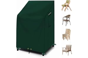RICHIE Garden Stacking Chair Cover - Waterproof Reclining, Patio Chairs 68x96x110/150cm, Anti-UV 600D All-Weather, Outdoor Furniture Cover Green