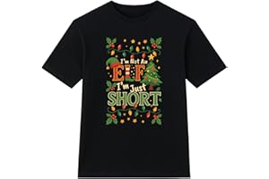 A&M NATURAL LIVING Funny Christmas T-Shirt I'm Not an Elf I'm Just Short Top, 100% Cotton Unisex Festive Novelty Elf Xmas Gift