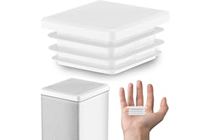 EMFA Tappo Terminale per Tubo Quadrato 40x40 mm Bianco – Tappi in Plastica con Lamelle 4x4 cm – Copritubo di Chiusura – 10 Pezzi