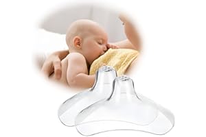 LUXEMUM Nipple Shields Breastfeeding, Nipple Shell Guards for Nursing Newborn Baby, BPA Free Reusable Soft Silicone for Breastfeeding with Latch Difficulties or Flat or Inverted Nipples (2 Count 20mm M)…