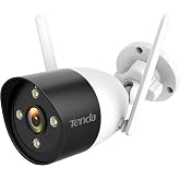 Tenda Security Camera Outdoor WLAN, 1080P IP Camera, 30m Full Color Night Vision, Two Way Audio, Alarm Notification, Person Recognition etc