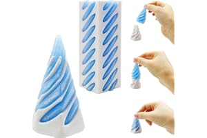 Yeefunjoy 2ks Impossible Stożkowa Piramida Przejściowa Rzeźba, Drukowana 3D Spiralna Stożek Fidget Zabawka Obracające Spirale Mini Vortex Nici Iluzja Fidget Stres Zwolnienie Desktop Dekor