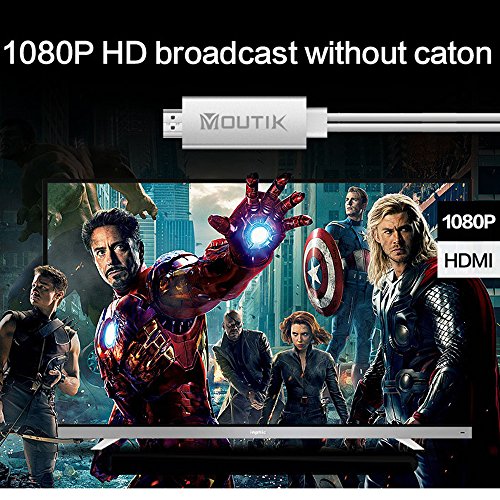 Moutik® Blitz zu HDMI Kabel Adapter USBPTV HDMI 1080P HDTV Projektor Anzeige für iPhone 7 7Plus 6S 6 Plus,für iPad,für Samsung S8 S7 Note 7 Note 6 Silber - 4