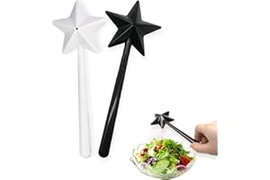 Wondsea 2pcs Varita Salero Pimentero,Salero Pimentero Varita Mágica,salero y pimentero con varita,Dispensador de sal de especias con agujeros, hogar, cocina, decoración de mesa(negro + blanco)