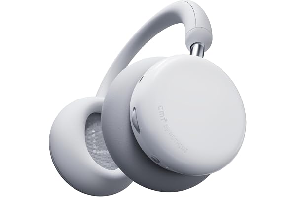 CMF Headphone Pro - Casque Bluetooth Over-Ear sans Fil – Jusqu’à 100h d’Autonomie, Hi-Res avec LDAC, Audio Spatial, avec Réduction Active du Bruit – Gris Clair