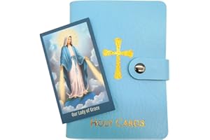 Westmon Works Ladies Holy Card Holder Set 20 Sleeves Per Booklet with Miraculous Mary Our Lady of Grace Prayer Card, Multi-colored, 15 inches, Classic