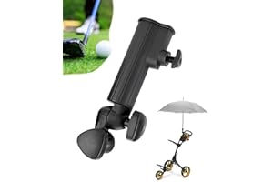 CYCFMYYLY Golf Accessories, Golf Umbrella Holder, Golf Umbrella Holder for Trolley, Adjustable Anti-Fall Black Umbrella Stand Attachment Deluxe Cart Umbrella Holder for Golf Push Cart Handles