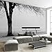 Produktbild Weaeo Custom 3D Fototapete Wandbild Schwarz Weiß Big Tree Sitzbank Abstrakte Kunst Wandmalerei Modernes Wohnzimmer Sofa Tv-Kulisse Dekor-280 X 200 Cm