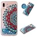 Produktbild Miagon Flüssig Hülle für Huawei P30 Lite,Glitzer Weich Treibsand Handyhülle Glitter Quicksand Silikon TPU Bumper Schutzhülle Case Cover-Blau Mandala Blume