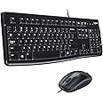 Logitech MK120 Combo Tastiera e Mouse con Filo per Windows, Layout Internazionale QWERTY - Nero