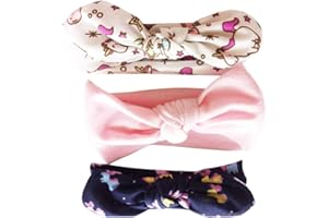 Bllatta Diademas de Bautizo Cintas de pelo para bebe Cabello con las Oidos de Conejo para las Niña Banda Elastica de Cabello 3Pcs