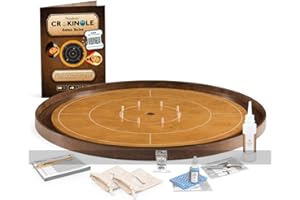 Masters Crokinole Tournament Board - Beech and Walnut (with Discs, Powder and Hanging kit)