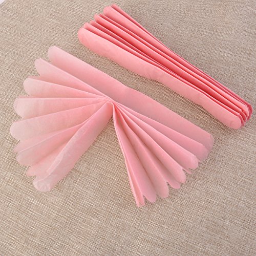 OULII 10pcs 10-Zoll-Tissue-Papier Blumen Seidenpapier Pom Poms für Hochzeit Party Dusche Babyartikel (Rosé) - 3