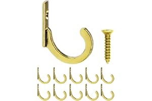 Fuxxer Lot de 10 mini crochets en fer, laiton doré, vintage, rétro, 23 mm