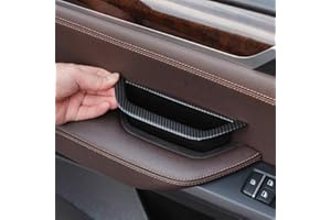 QKKOCHRI Pour BMW X3 X4 F25 F26 poignée de porte de voiture, boîte de rangement latérale pilote pour BMW X3 X4 2010-2017 (Fibre de carbone)