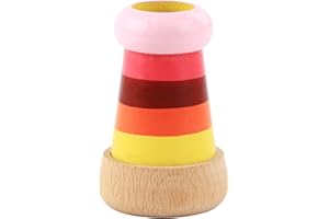 Uticon Kaléidoscope magique en bois pour enfants - Mini kaléidoscope - Prisme polygone - Rouge