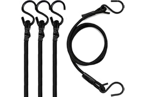 VERSAL 6FT & 3FT Long Heavy Duty Elastic Bungee Straps, 72-Inch/36-Inch Long Luggage Rope Tie Downs Cable Bungee Cords with Hooks for Camping, Tarps, Bike,Cars,Roof Racks,Tent Transport Locking