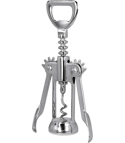 Fackelmann 49762 Kurkentrekker sommelier, flesopener, matzwart, kunststof, roestvrij staal, 11 cm