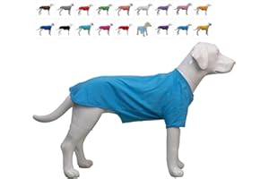 Lovelonglong Hund T-Shirt, 100% Baumwolle, Haustier T-Shirt, Hund-Unterhemd T-Shirts Für Französische Bulldoggen, Englische Bulldoggen, Möpse Lake-Blue B-L
