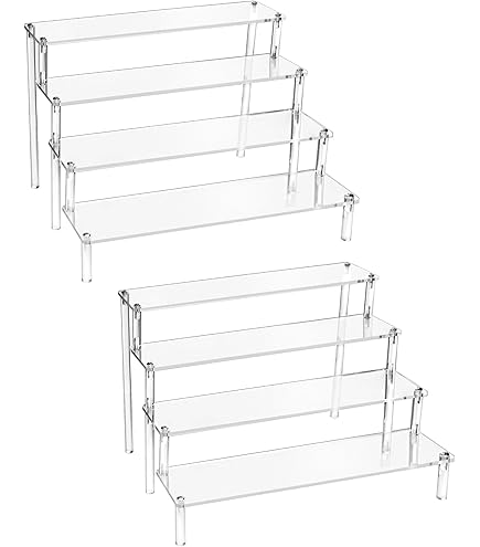 Windfromort Acryl Stufenregal 4-stufig - Präsentationsständer 40cm Transparent