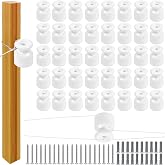 ZXBBTZ 50PCS Porcelain Insulators for Braided Cable &Oslash;19 mm, Porcelain Cable Clamp, White Ceramic Insulators, Porcelain Insula