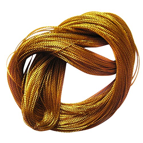 Gazechimp Gold String Metallischen Schmuck Schnur Karte Geflecht 100 Meter - 2